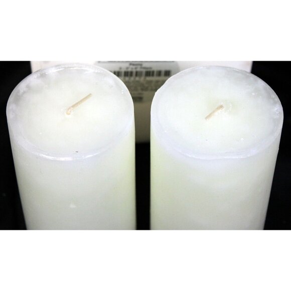 NEW Southern Living Peony Pillar Candles 6" Tall White Scented set of 2 in box - Picture 4 of 6